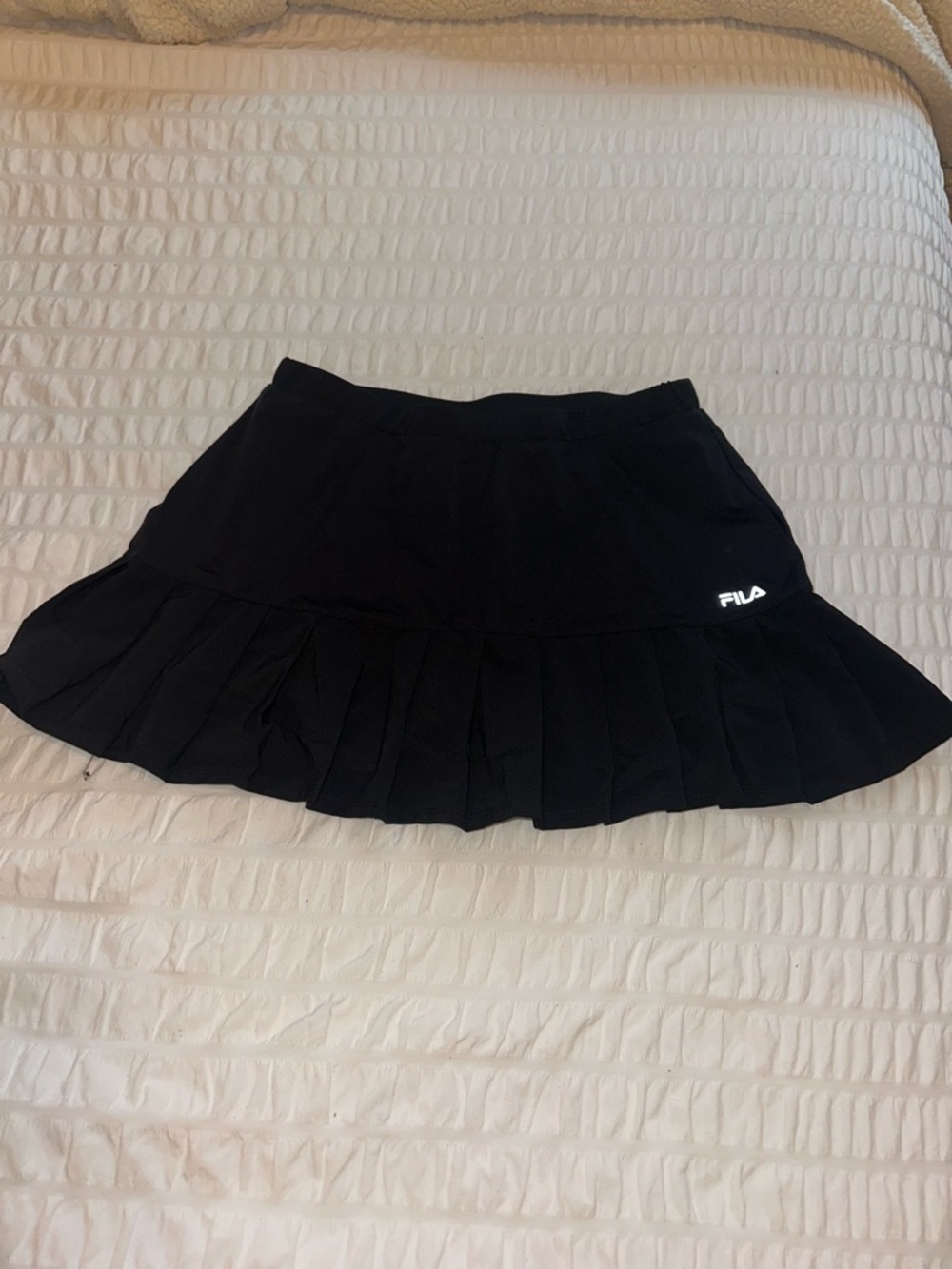 Fila Black Pleated Sport Skirt with Logo